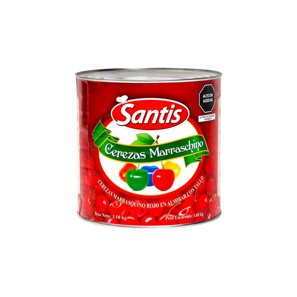Cerezas marrasquino c/tallo "Lata" x 3 kg