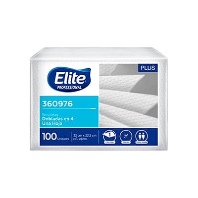 Elite servilleta blanca (22.5 x 33 cm) 24 x 100 und