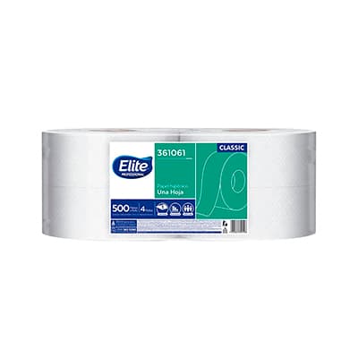 Elite papel higiénico jumbo economico h/s 4 x 500 mts