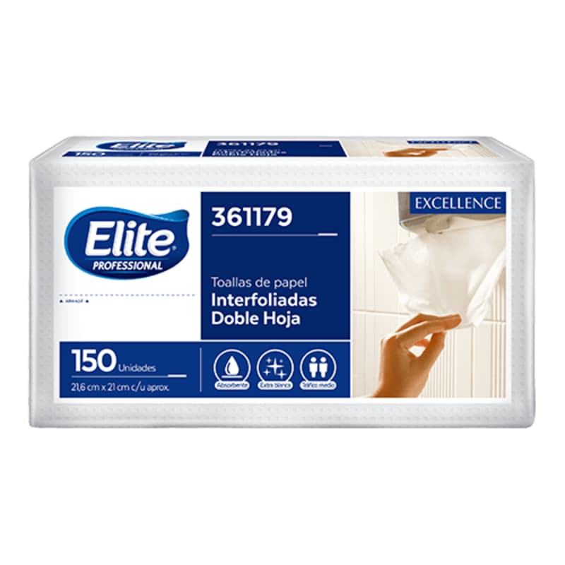 Elite papel toalla interf blanco excellence d/h 20 x 150und