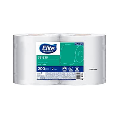 Elite papel toalla rollo blanco 2x200 mts