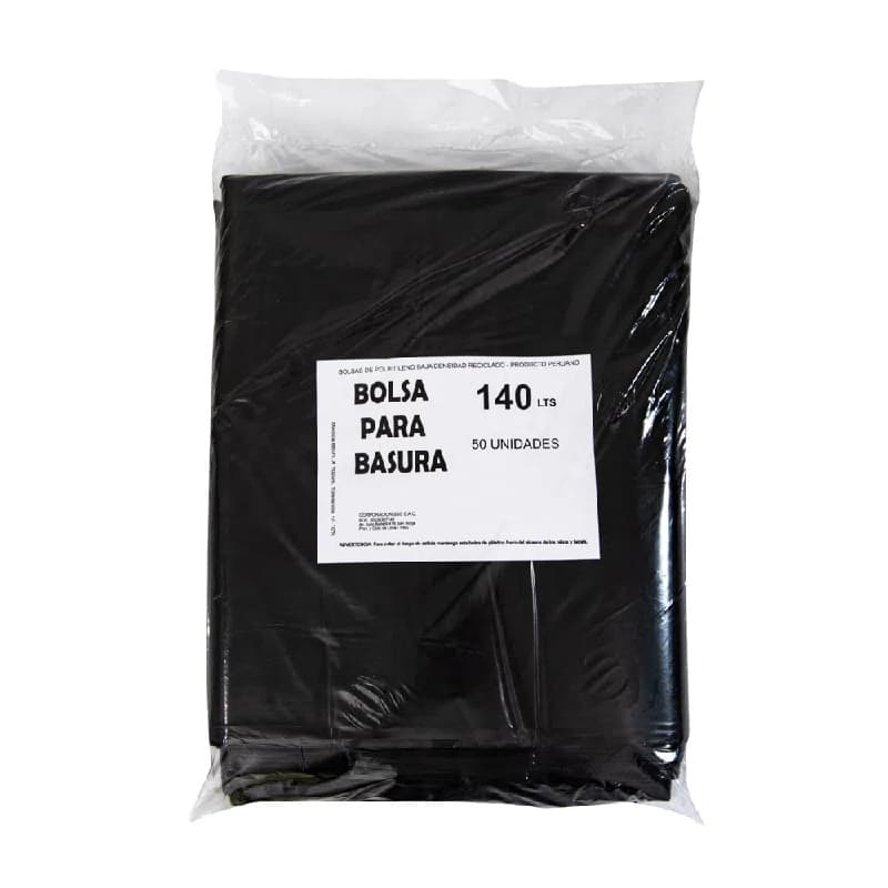 Bolsas negras p/basura x 140 lt x 100 und