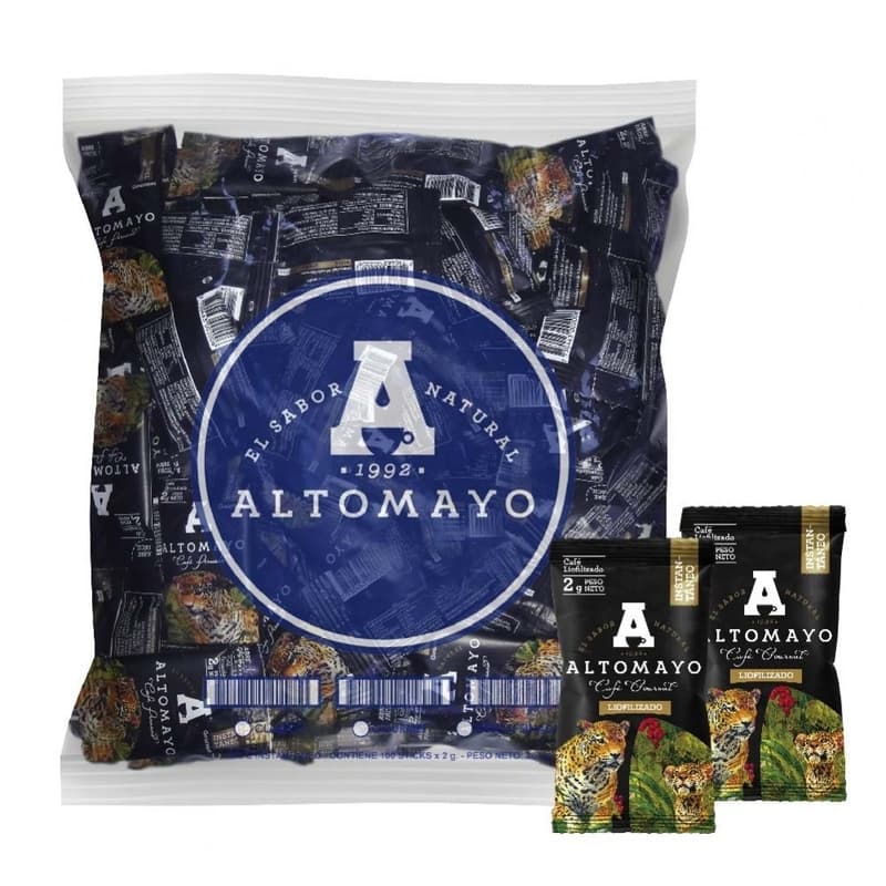 Altomayo café instantaneo "Gourmet" paquete 2 gr x 100 und