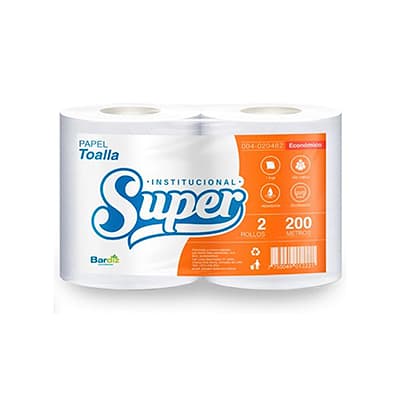 Super papel toalla rollo blanco 2x200 mts (naranja)