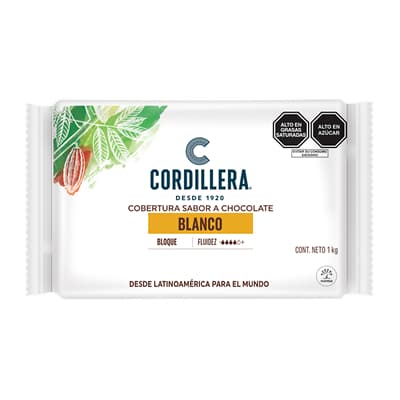 Cobert.bloque blanco sabor chocolate x1 kg cordillera