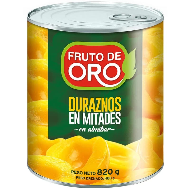 Fruto de oro durazno en mitades lata x 820 gr