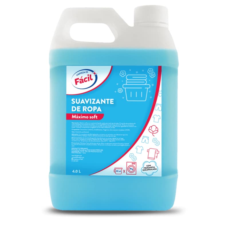 Facil suavizante de ropa maxi. soft x 4 lt