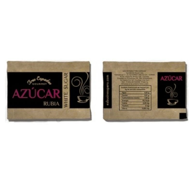 Azúcar blanca en sachet bolsa x 500 sachets de 5 gr