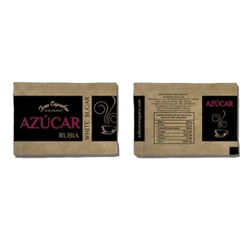 Azúcar rubia en sachet bolsa x 500 sachets de 5 gr
