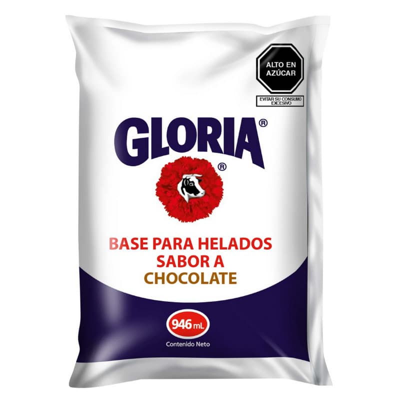 Gloria base de helado choco bolsa x 946 ml
