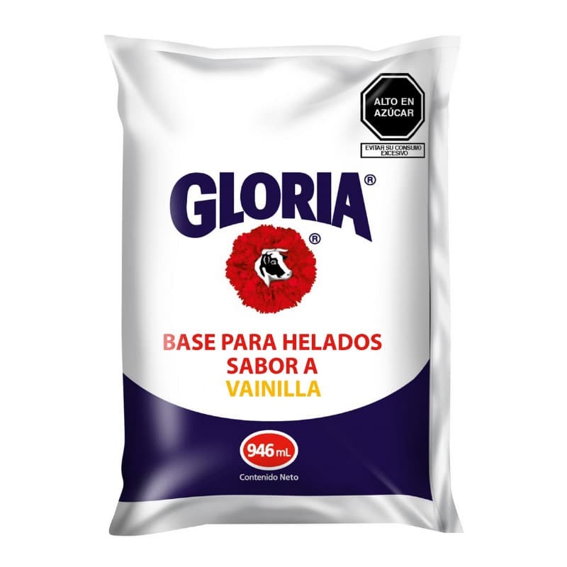 Gloria base de helado vainilla bolsa x 946 ml