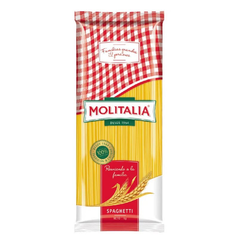 Molitalia fideos spaghetti pasta bolsa x 950 gr