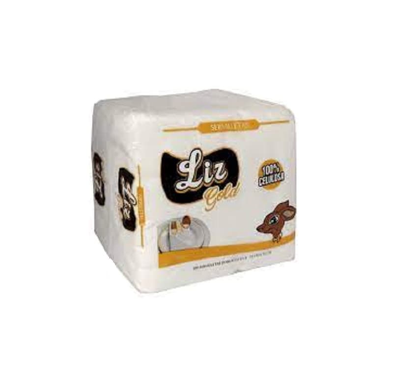 Servilleta blanca gold "Liz" (33x33 cm) 6 x100 und