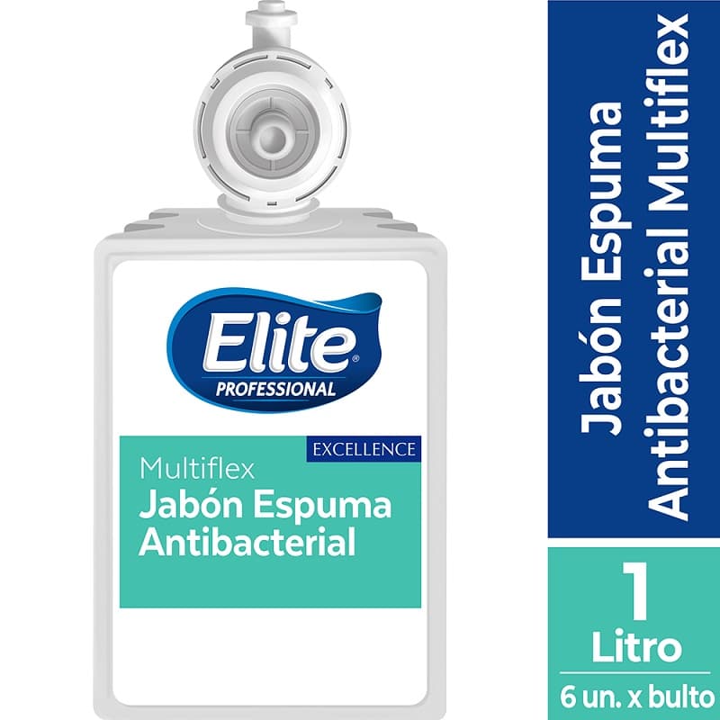 Elite jabón espuma antibacterial multiflex x 1 lt