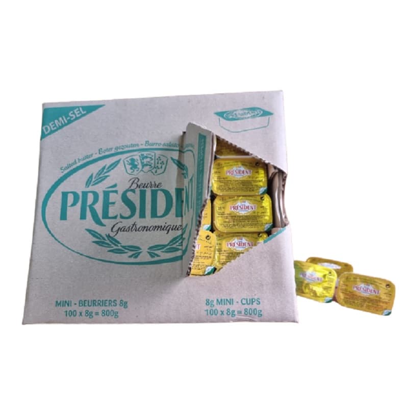 President mantequilla con sal x 10 gr (caja x 192 blister)