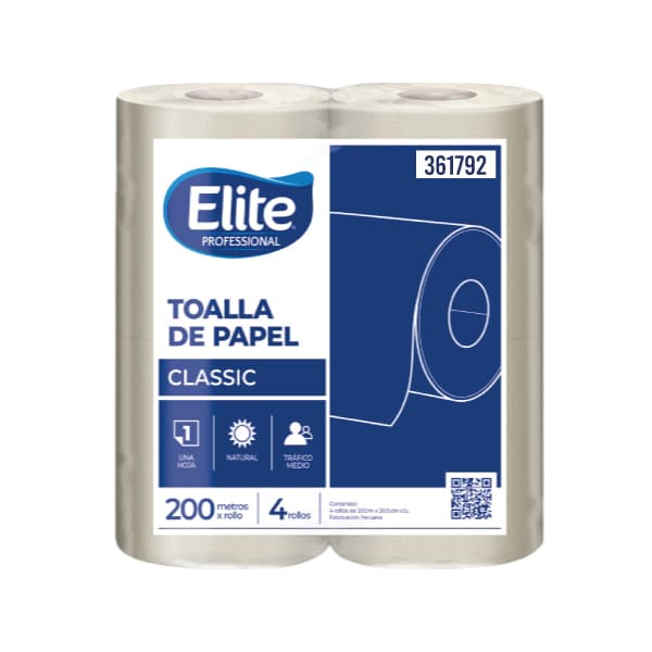 Elite papel toalla rollo classic 4x200 mts