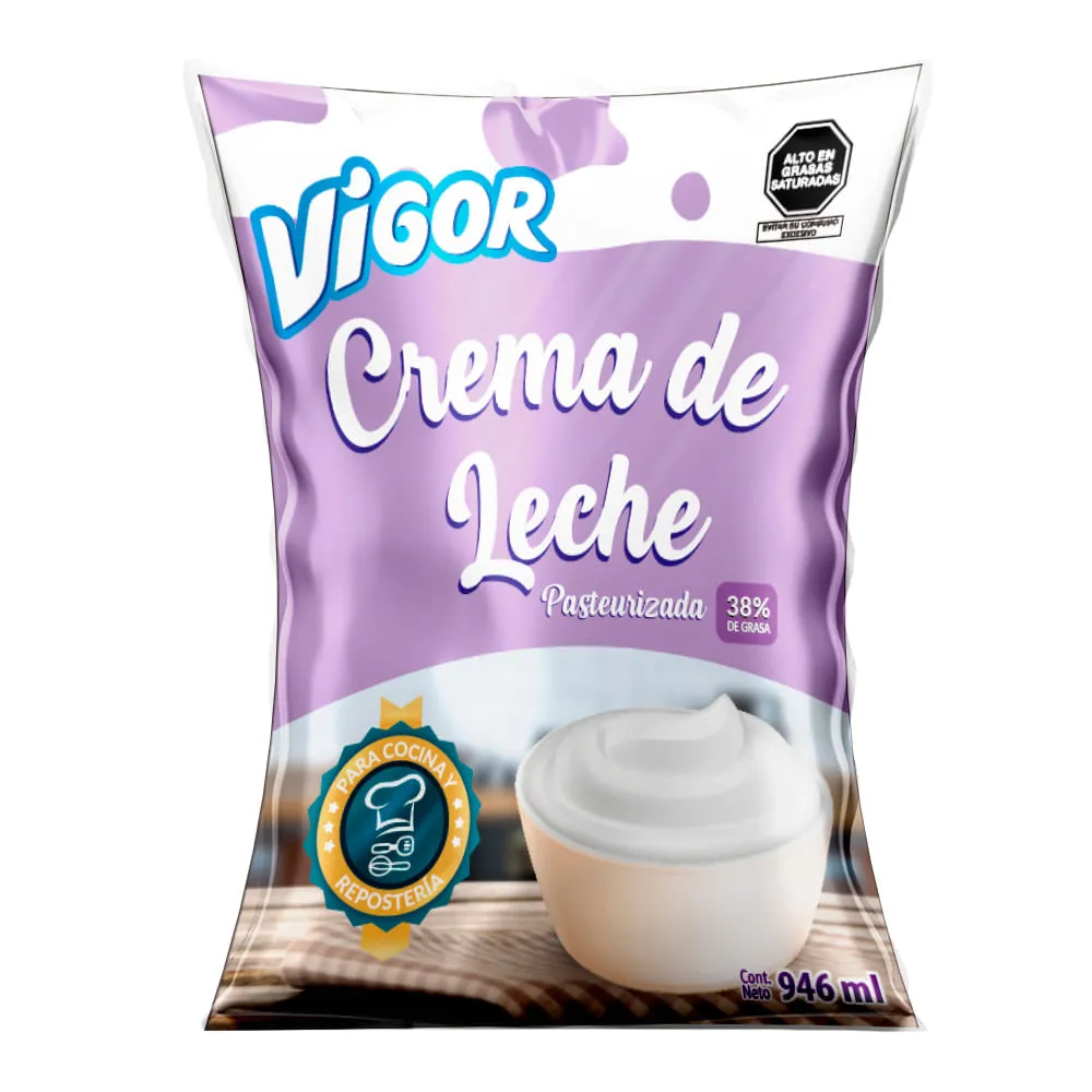 Vigor crema de leche bolsa x 946 ml