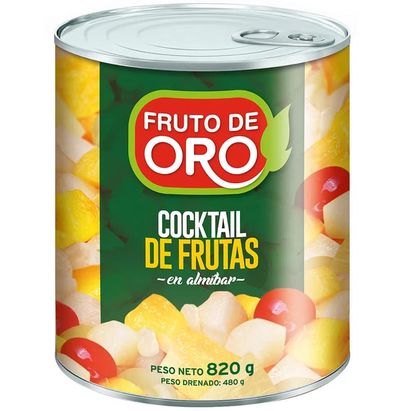 Fruto de oro cocktail de frutas lata x 820 gr