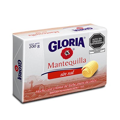 Gloria mantequilla sin sal barra x 180 gr