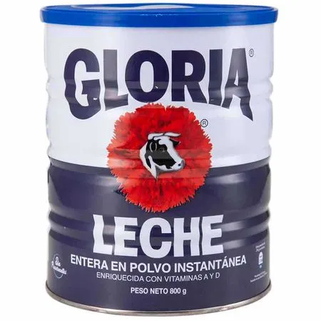 Gloria leche entera en polvo lata x 800 gr x 12 und