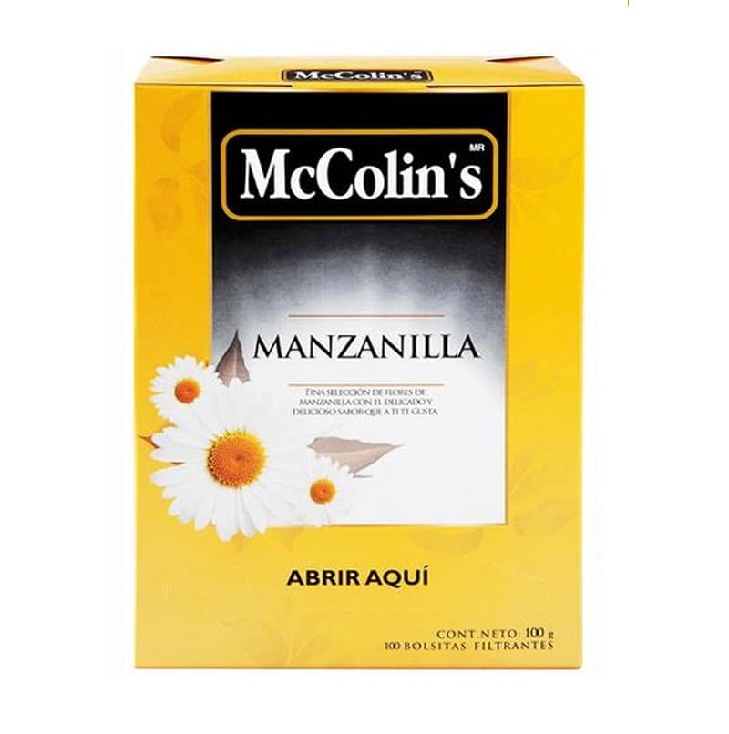 Mc colins manzanilla caja x 100 sobres
