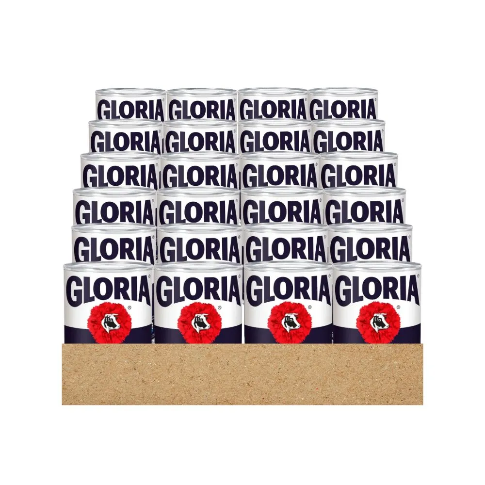 Gloria leche reconstituida lata azul x 390 gr plancha x 24 und