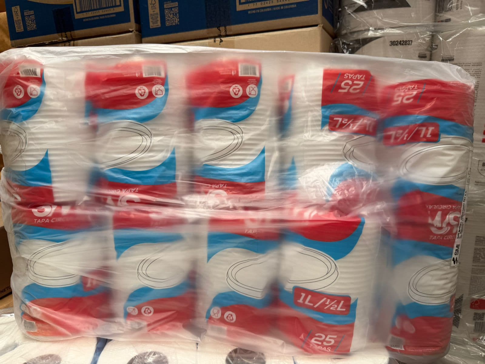 Descartables circular blanco x 1/2 lt c/tapa (paquete x 250 und)