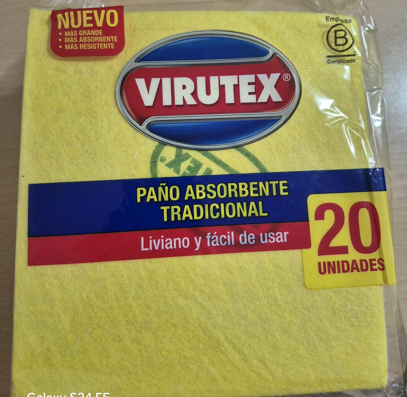Virutex paño amarillo absorbente paquete x 20 und
