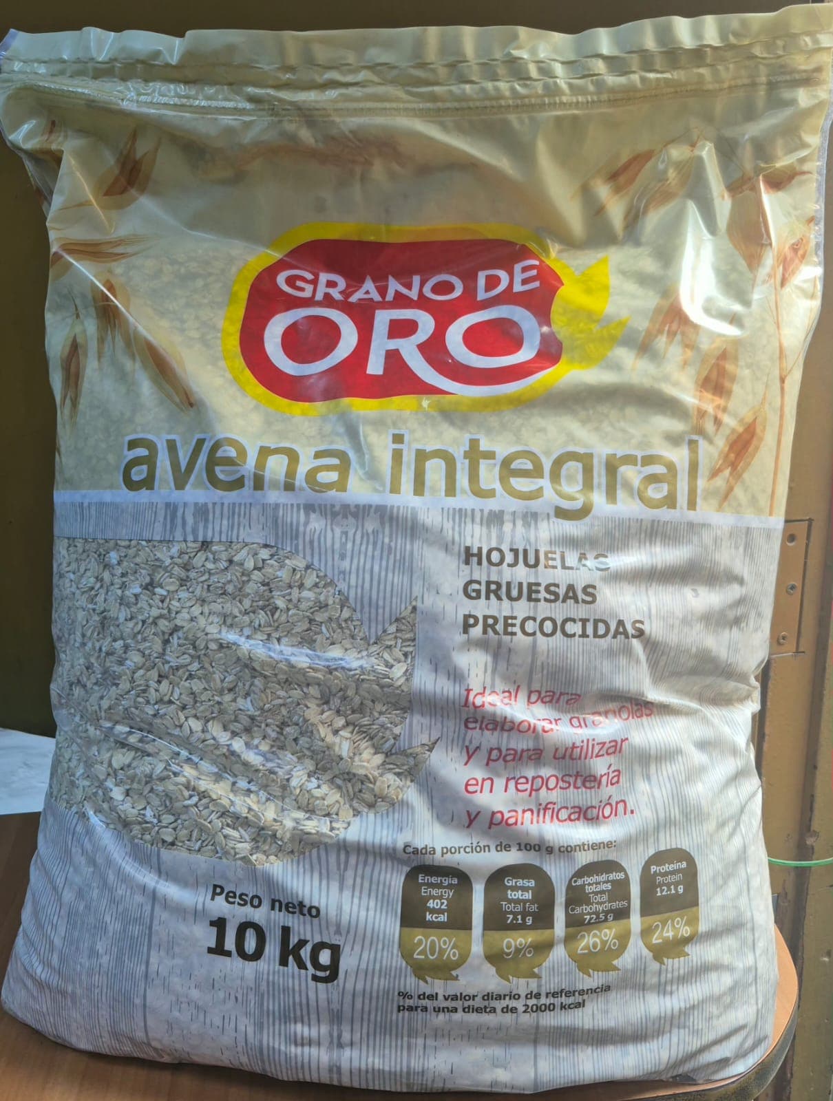 Grano de oro avena integral en hojuelas x 10 kg