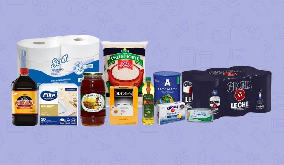 Abarrotes, lácteos, limpieza y descartables de marcas originales