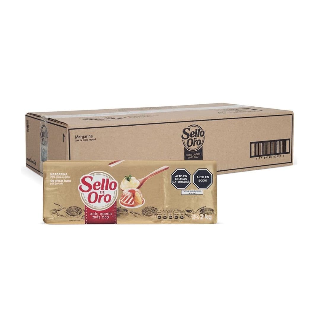 Margarina con sal "Sello De Oro" caja 5 barras x 2 kg