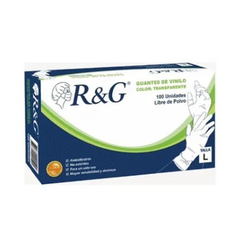 Guantes de vinilo caja x 100 und t/m