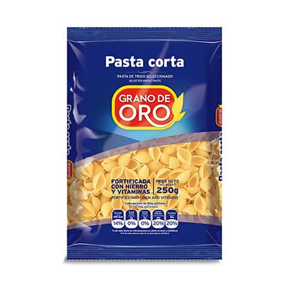 Grano de oro fideos caracol 20 x 250 gr