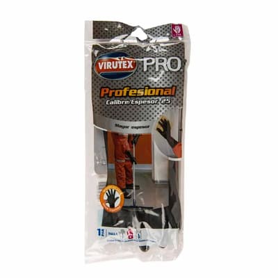 Guantes negros profesional virutex calibre 25 t/9 x 1 par