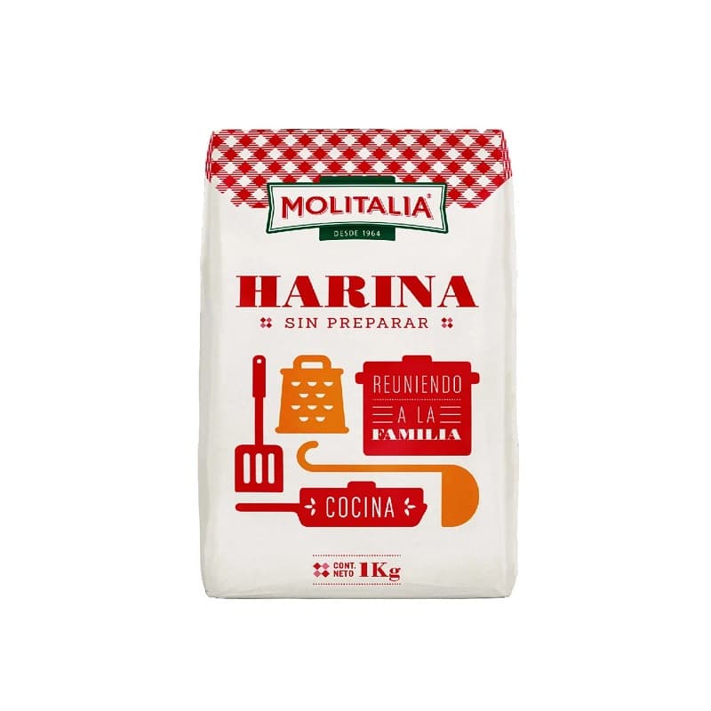 Molitalia harina sin preparar 6 bolsas x 1 kg