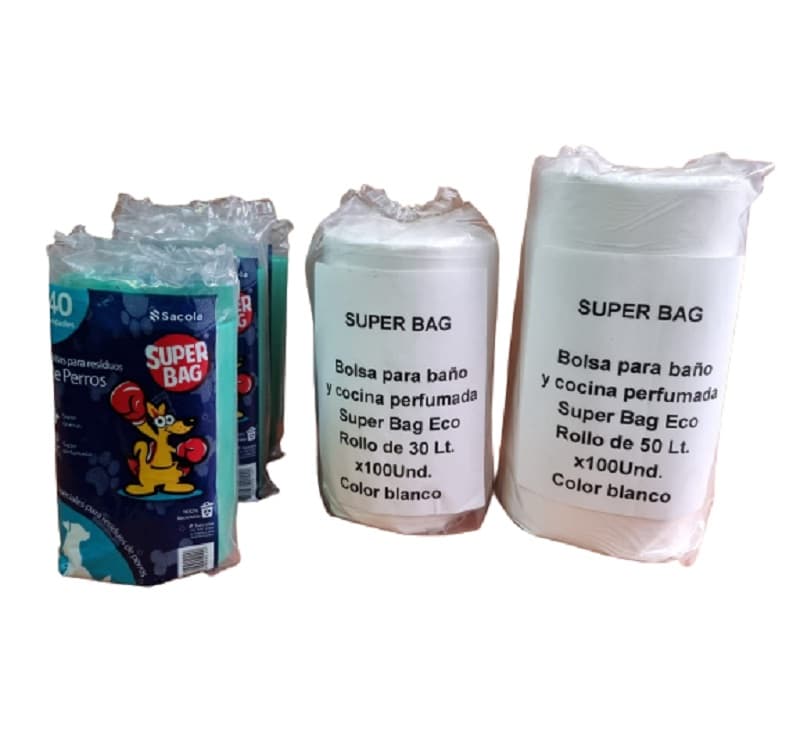 Bolsas blancas 30 lt (56 x 61 cm) rollo x 100 und