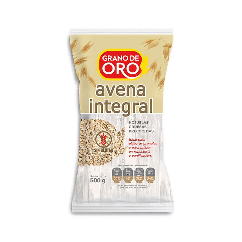 Grano de oro avena integral en hojuelas x 0.500 gr