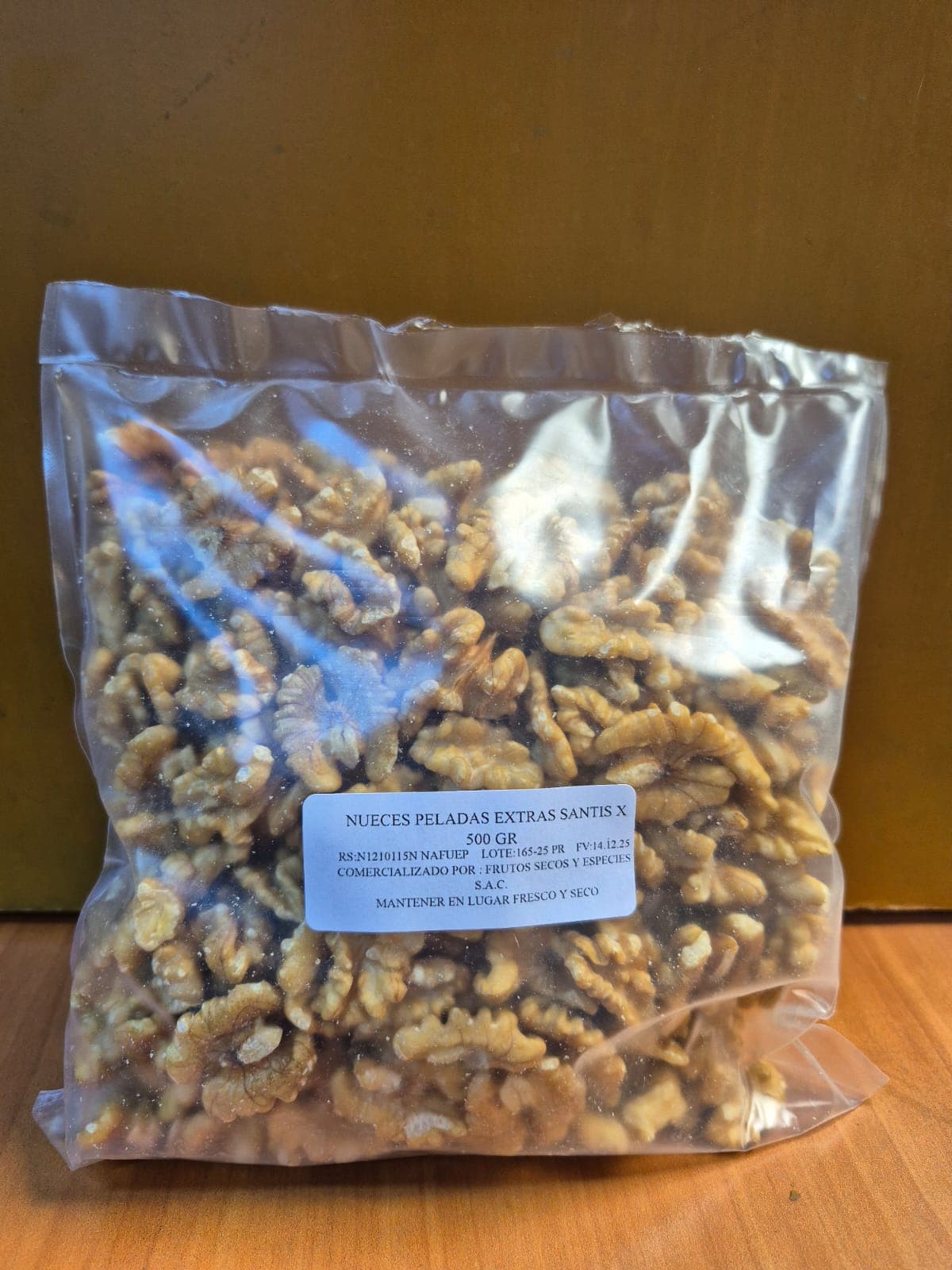 Frutos secos nueces peladas bolsa x 500 gr