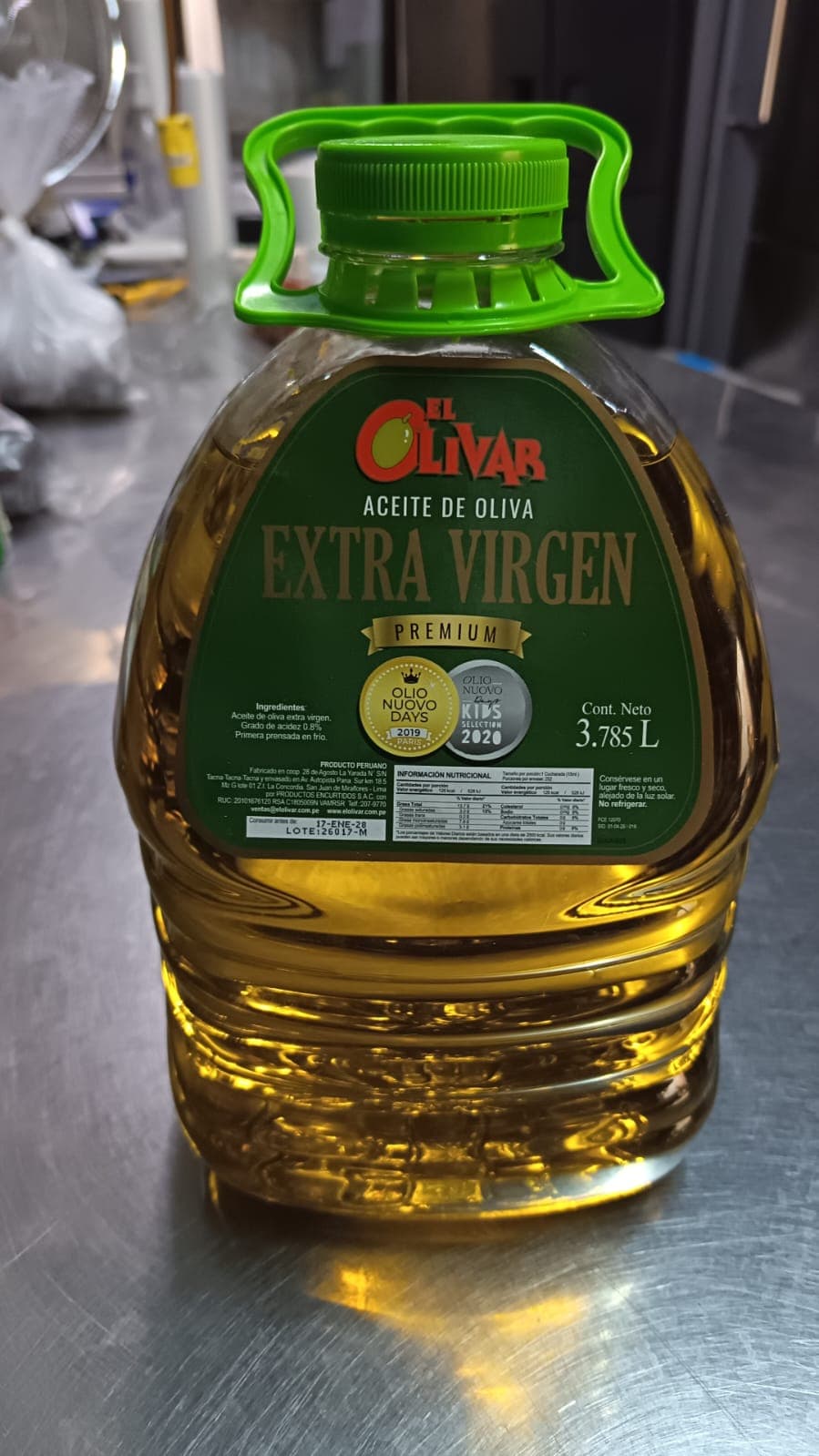 Aceite de oliva extra virgen "El Olivar" galón x 3.785 lt