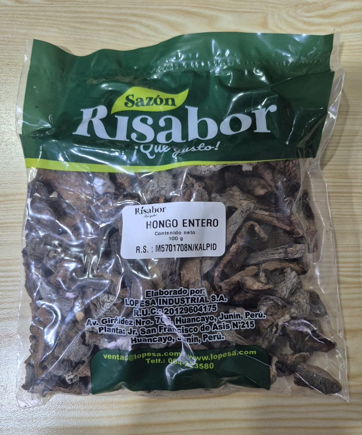 Especias hongos enteros "Risabor" x 100 gr