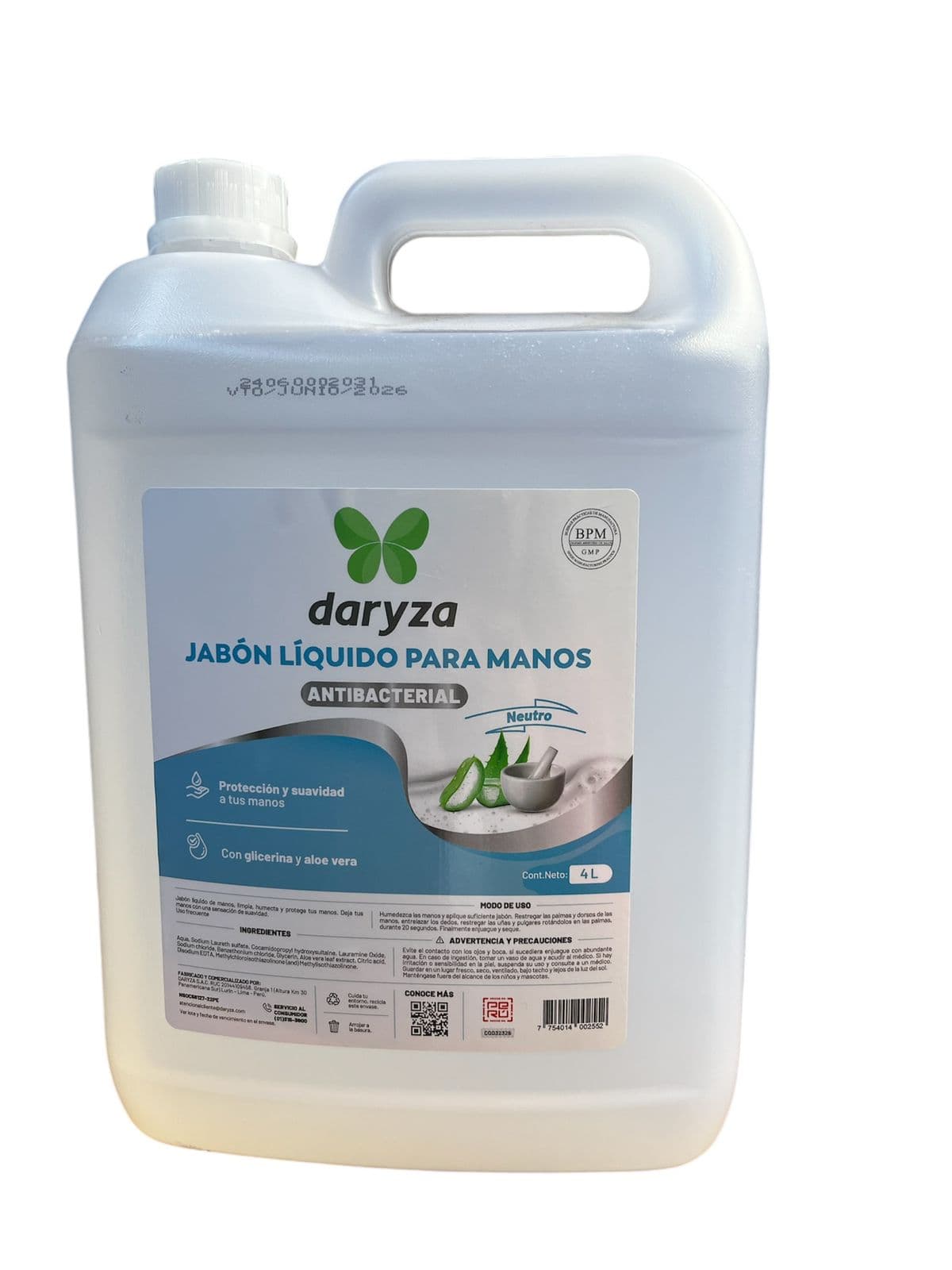 Daryza jabón líquido antib "Neutro" x 4 lt