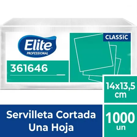 Elite servilleta blanca (14 x 13.5 cm) 12 x 1000 hjs
