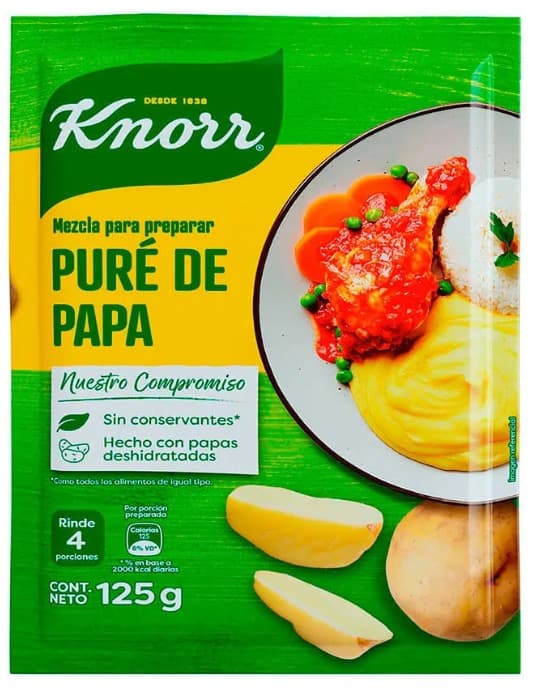 Knorr puré de papa caja x 72 und x 125 gr