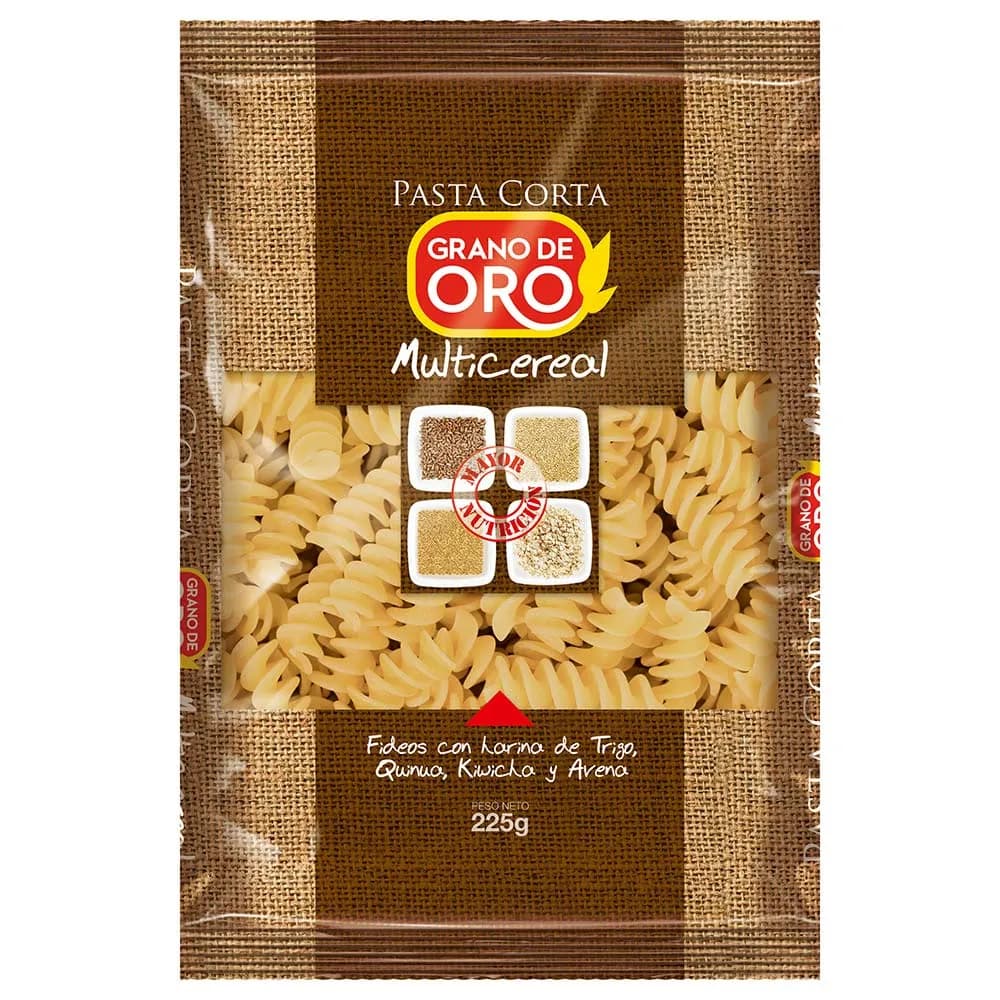 Grano de oro fideos tornillo multicereal 20 x 225 gr