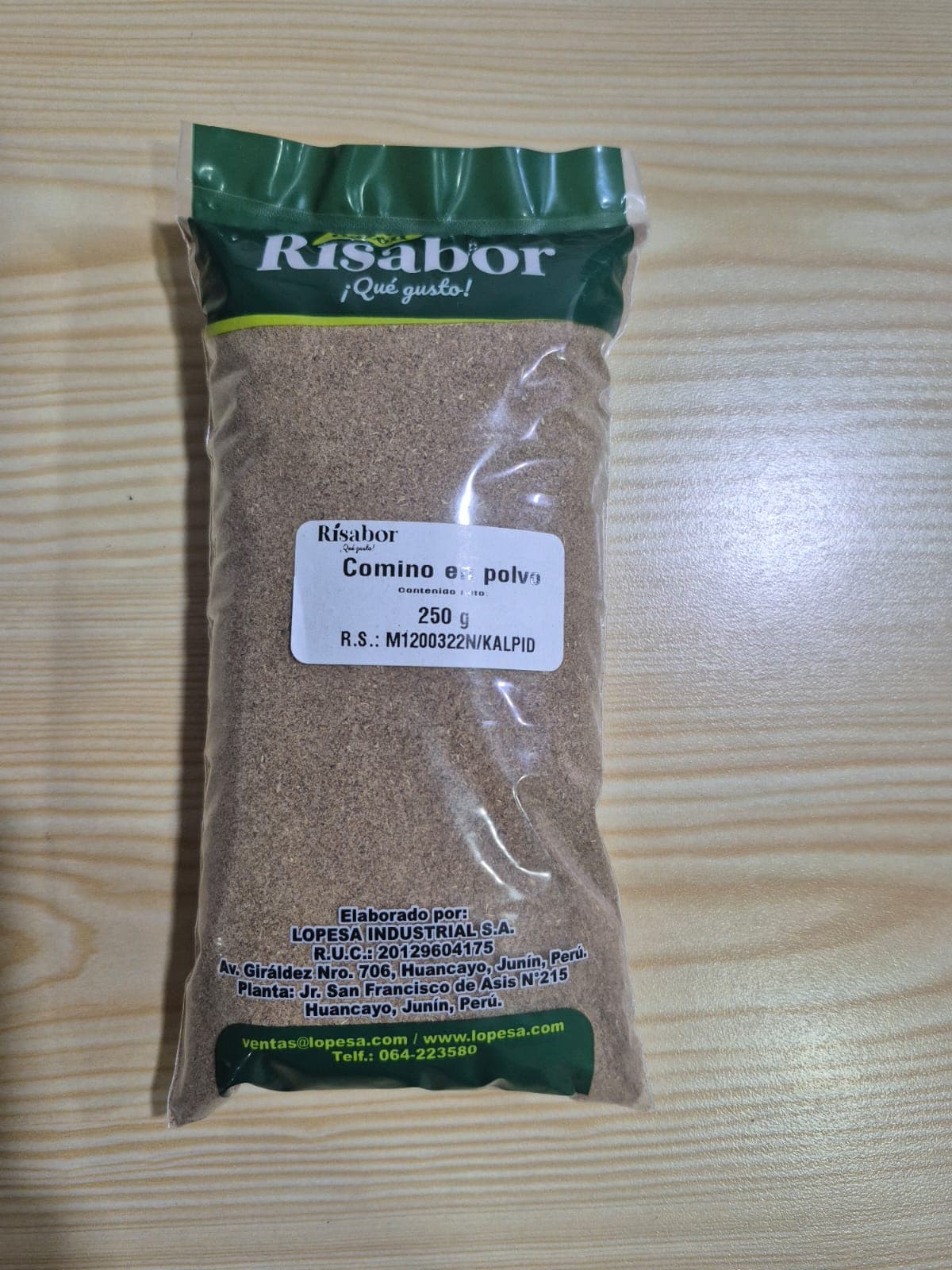 Especias comino en polvo "Risabor" x 250 gr