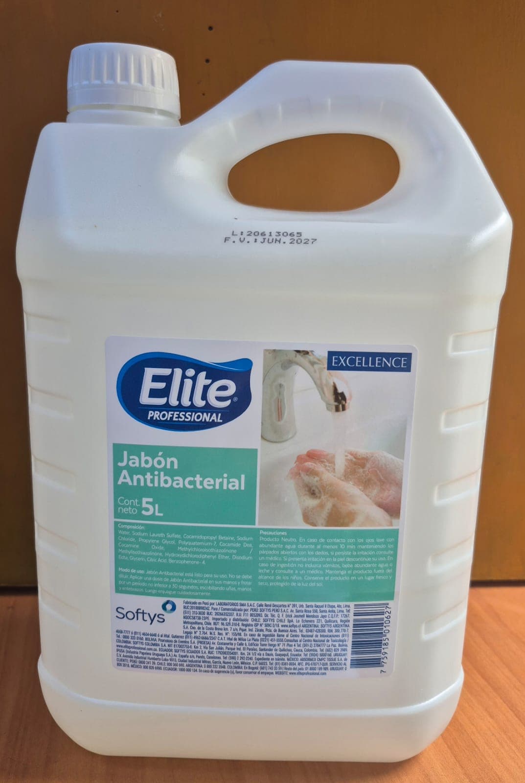Elite jabón antibacterial galonera x 5 lt