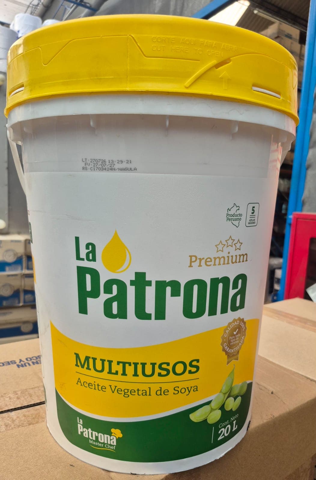 Aceite vegetal "La Patrona" balde x 20 lt
