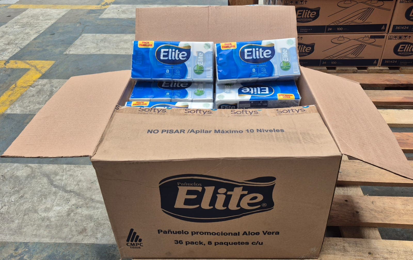 Elite pañuelos papel pocket caja 36 x 8 x 10 und