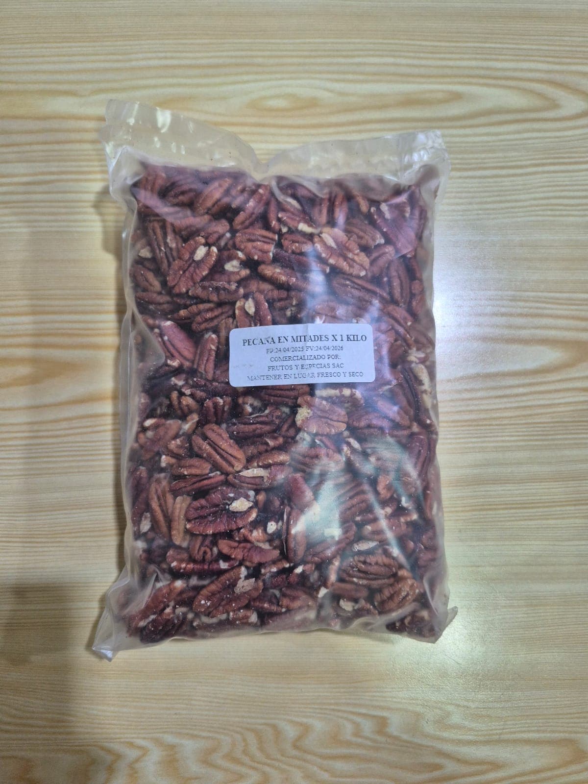 Frutos secos pecanas en mitades jumbo bolsa x 1 kg