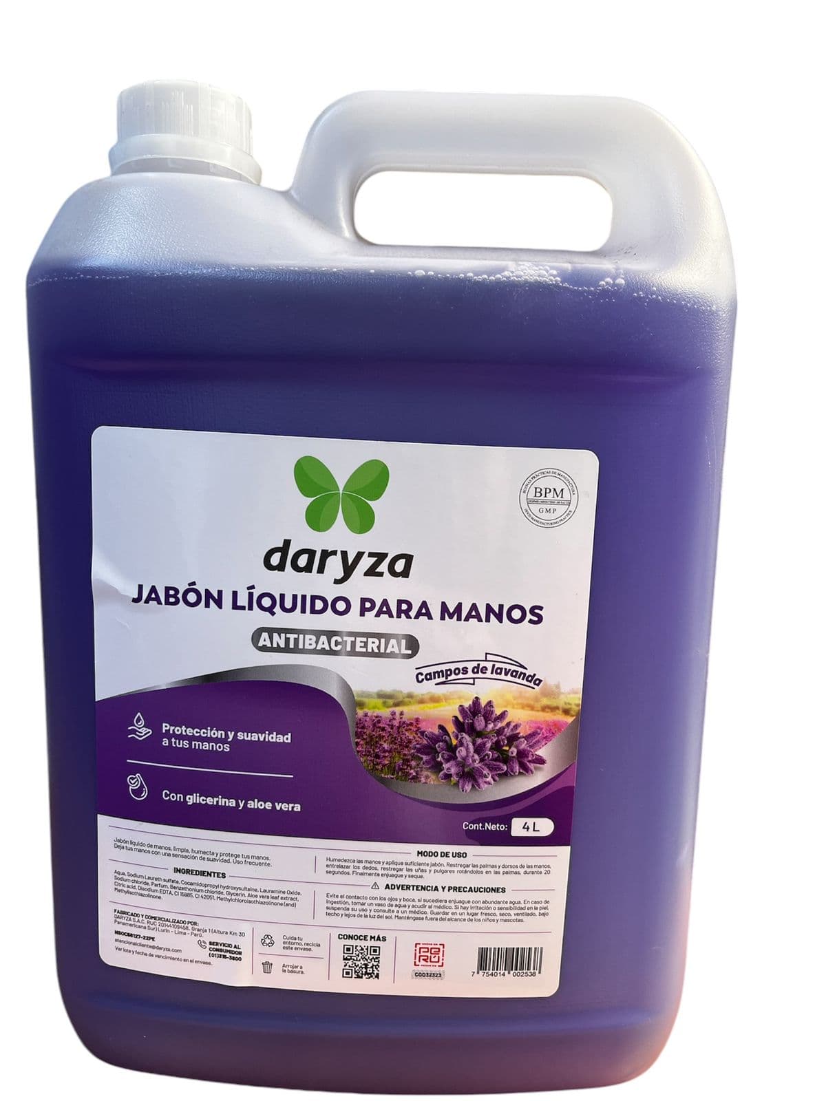 Daryza jabón líquido antib "Campos De Lavanda" x 4 lt